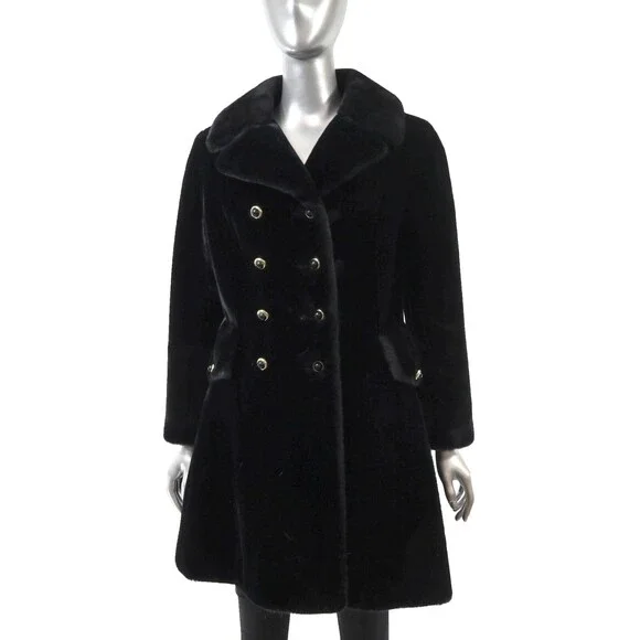 Black Faux Fur Coat- Size S - Picture 2 of 8